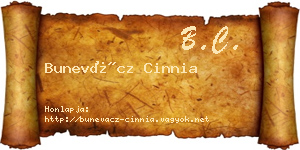 Bunevácz Cinnia névjegykártya